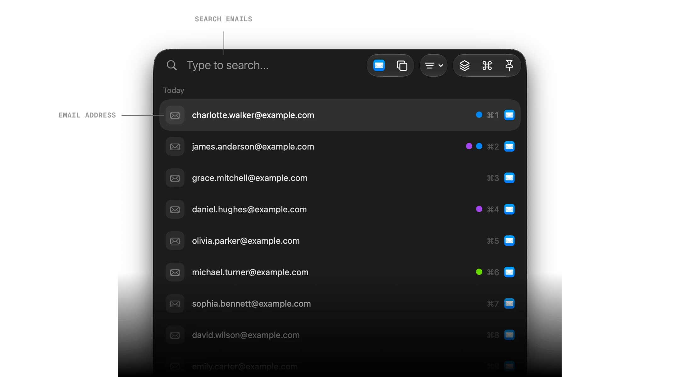 Email item in ClipBook clipboard history