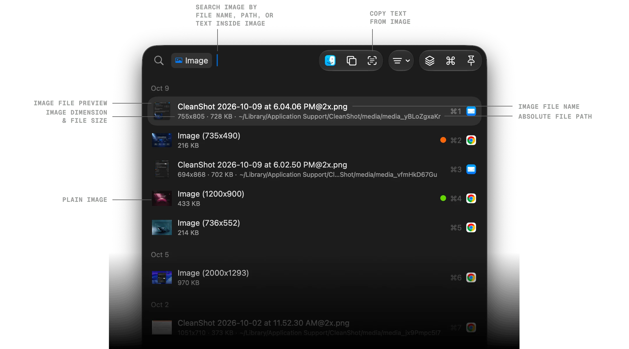 Image item in ClipBook clipboard history