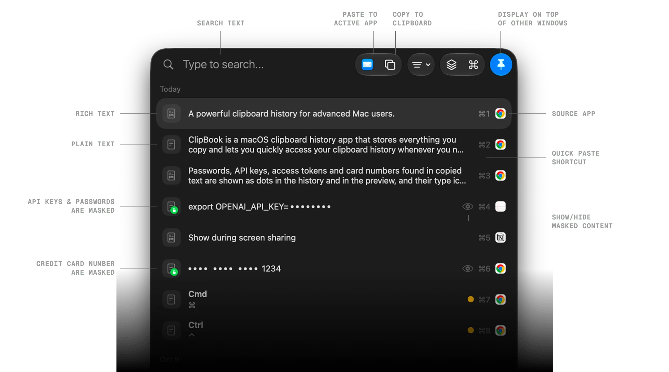 Text item in ClipBook clipboard history